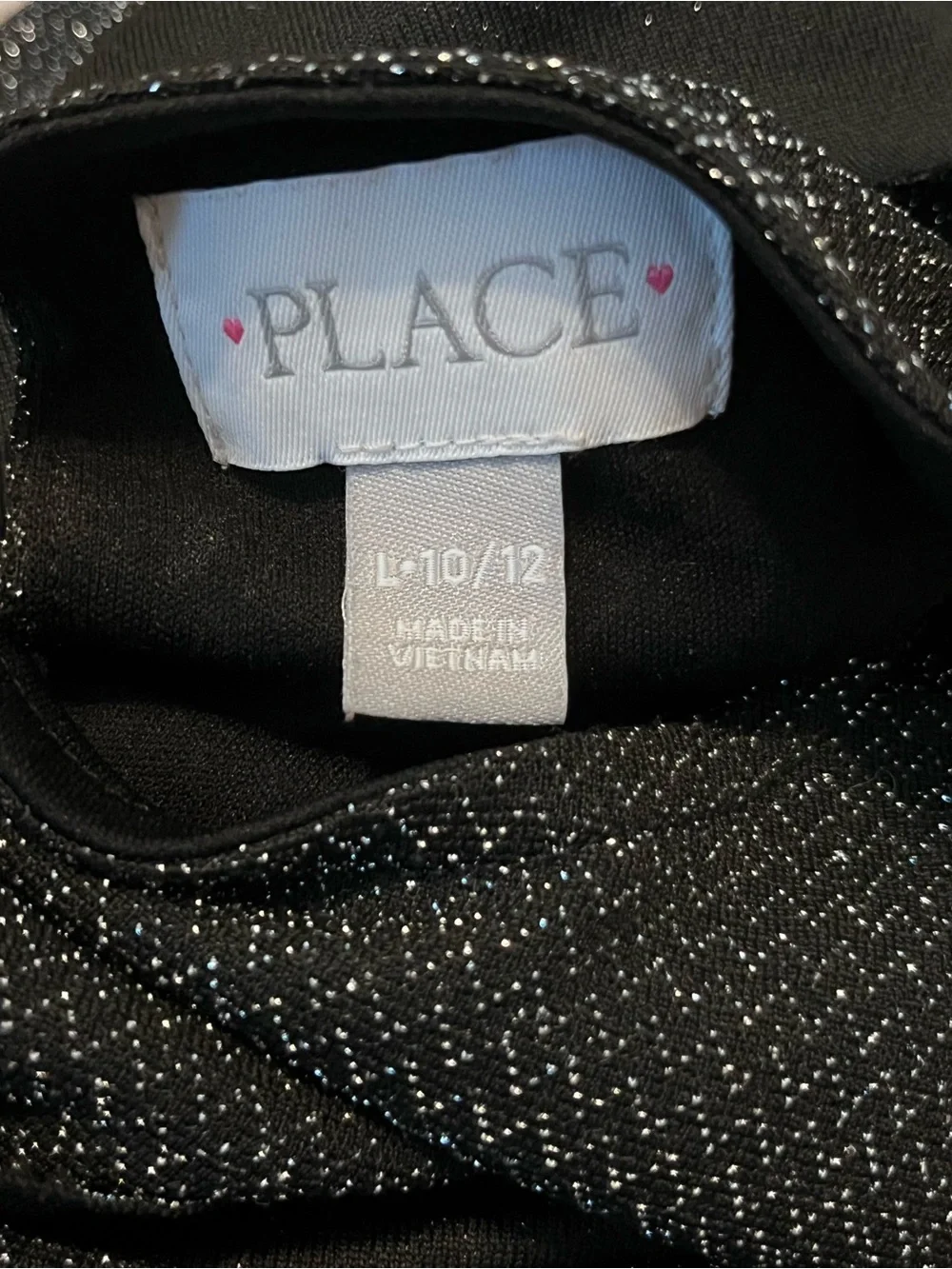 Children’s Place Black Glitter Ruffle Cold-Shoulder Dress
